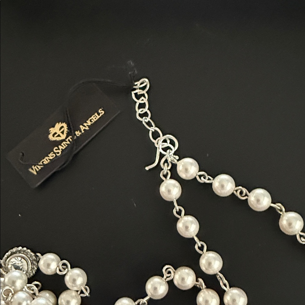 VSA PEARL BEADED WRAP NECKLACE 6MM PEARLS CREAM - NWT - Picture 8 of 11